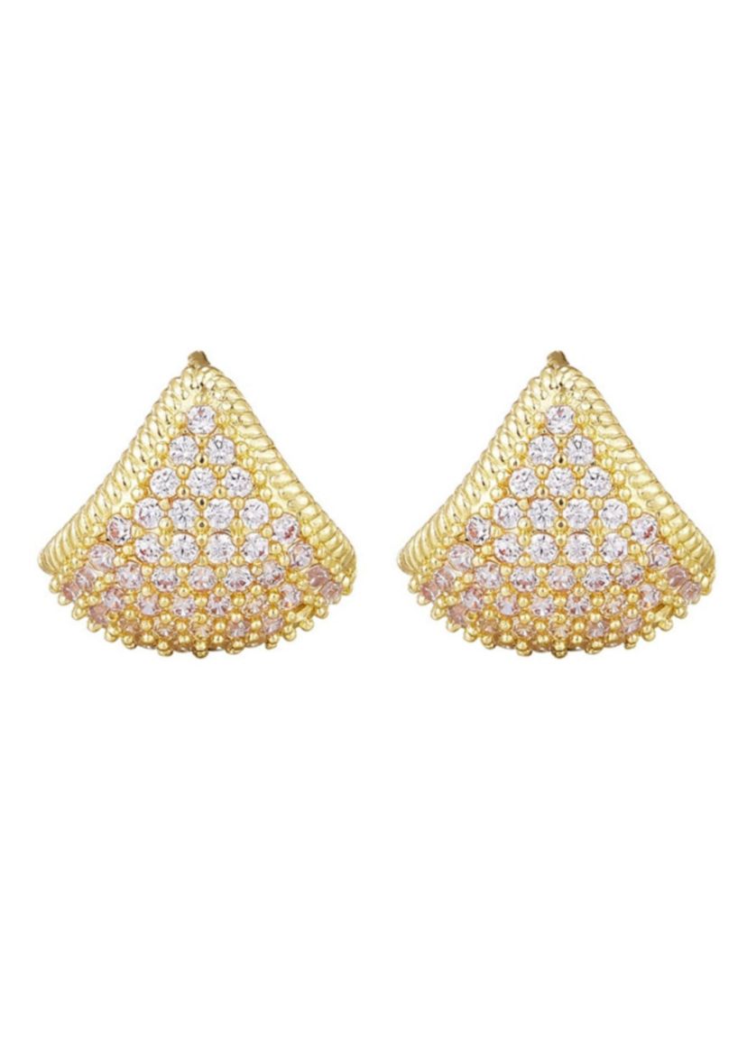 14k Gold Plated CZ Purse Earrings