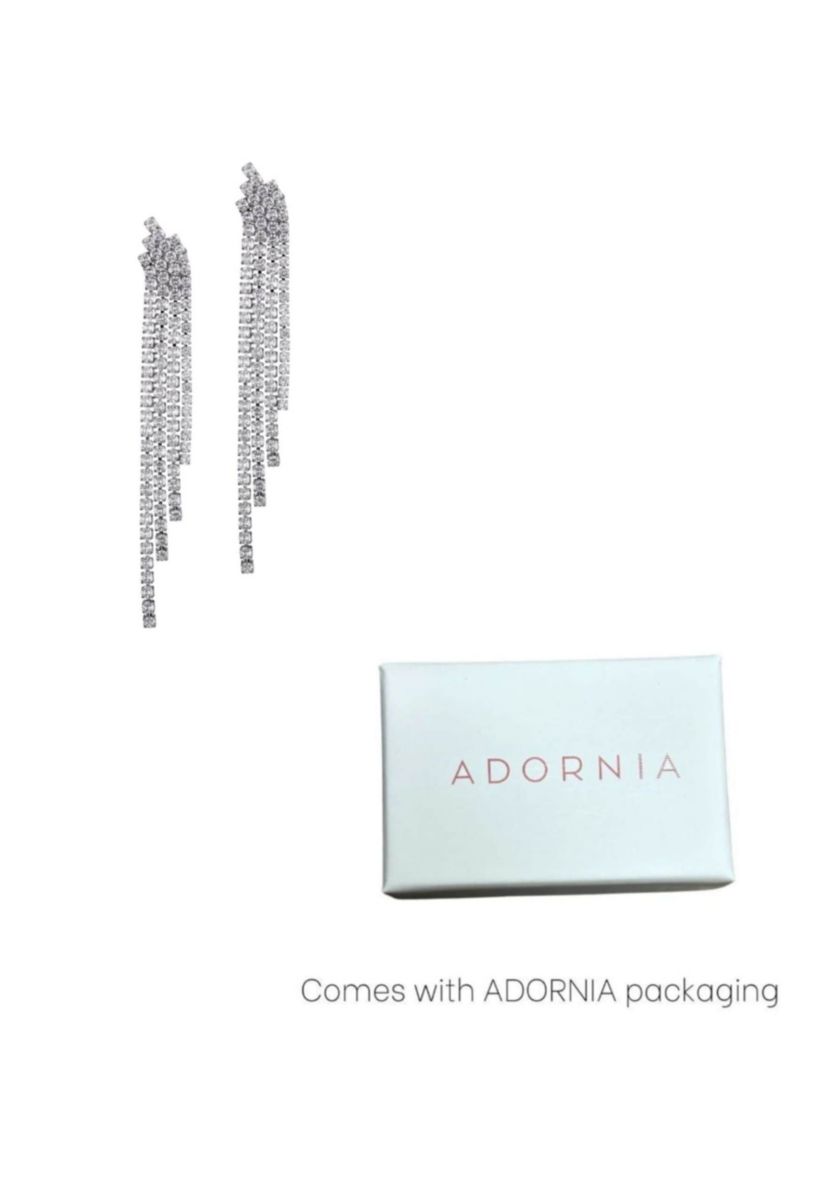 Silver Plated Crystal Cascade Sweeper Earrings