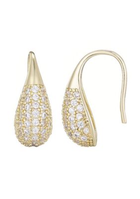 Adornia 14k Gold Plated CZ Teardop Wire Earrings