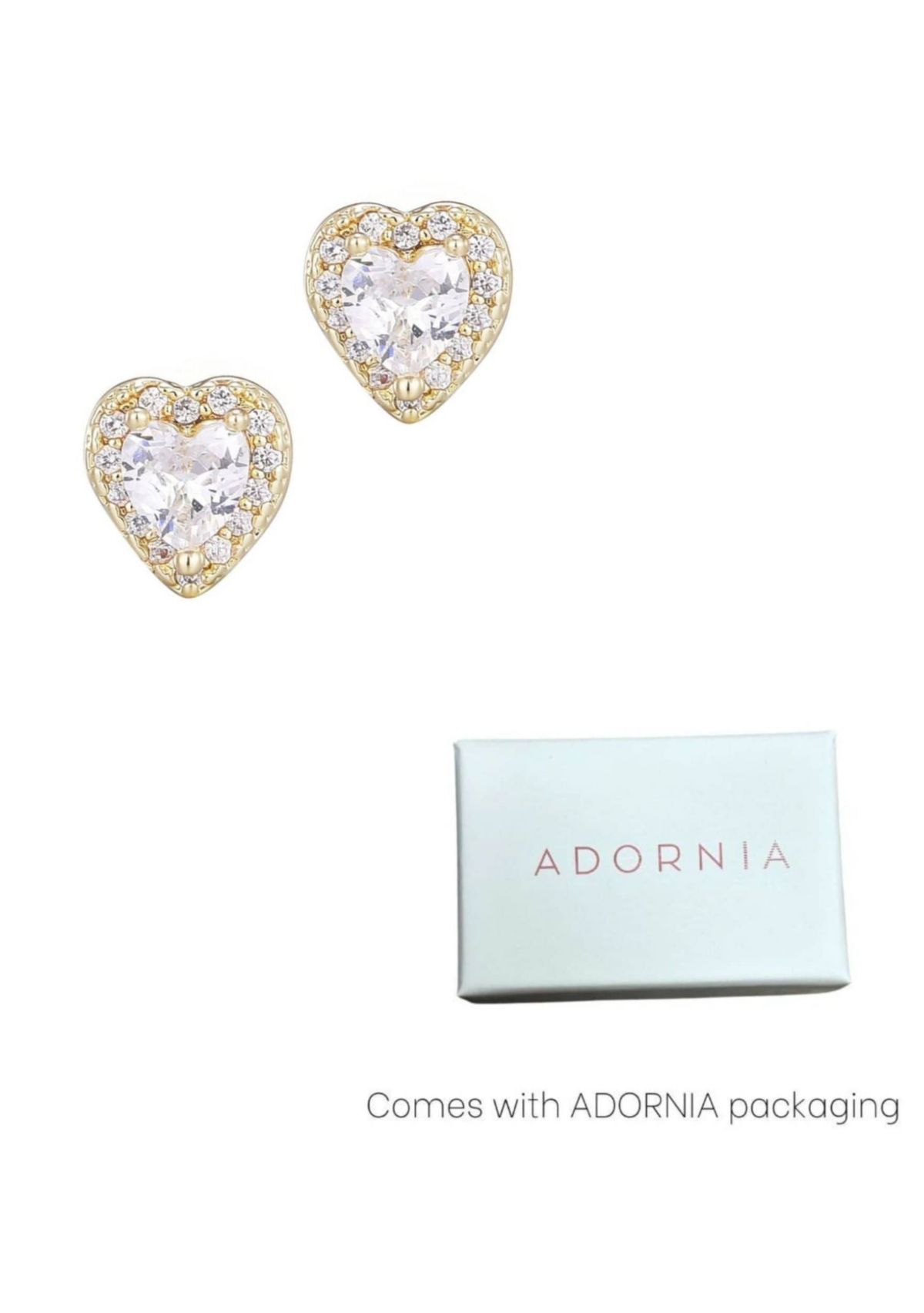 14k Gold Plated Heart CZ Halo Stud Earrings