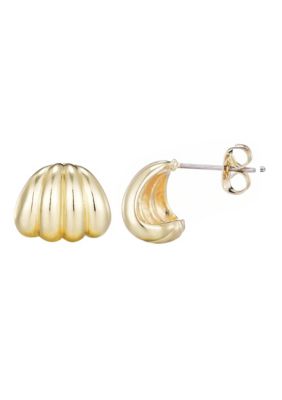 Adornia 14k Gold Plated Fluted Wrap Around Huggie Earrings