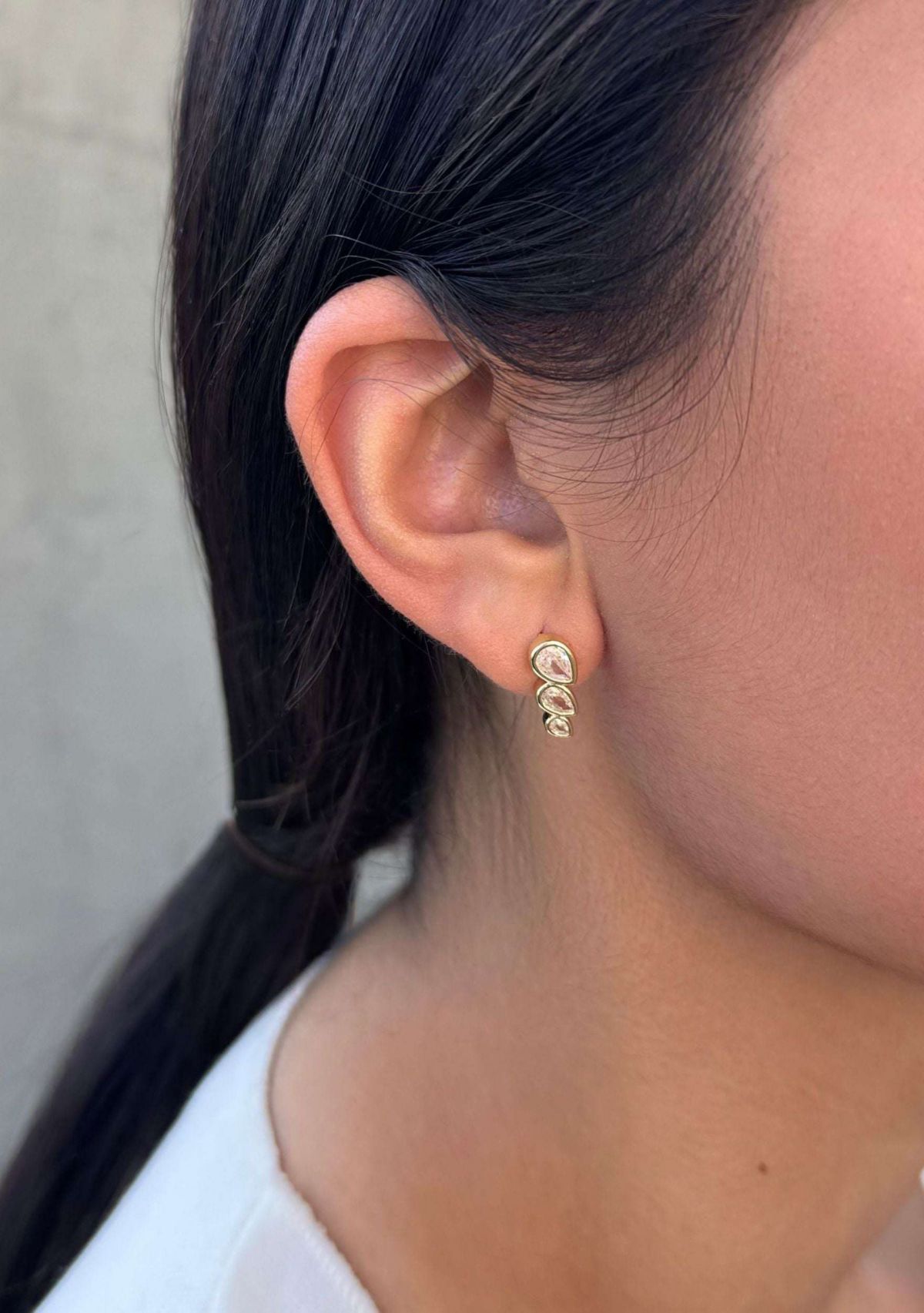 14k Gold Plated Crystal Climber Earrings