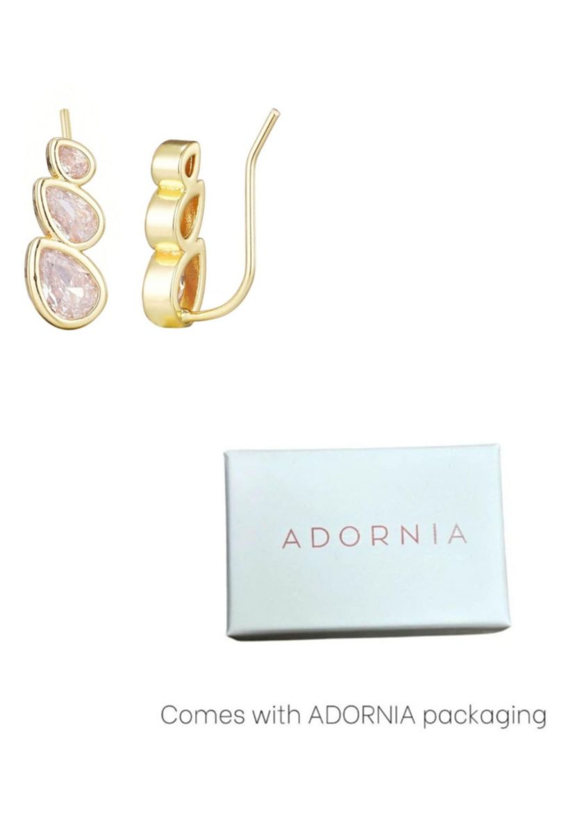 14k Gold Plated Crystal Climber Earrings