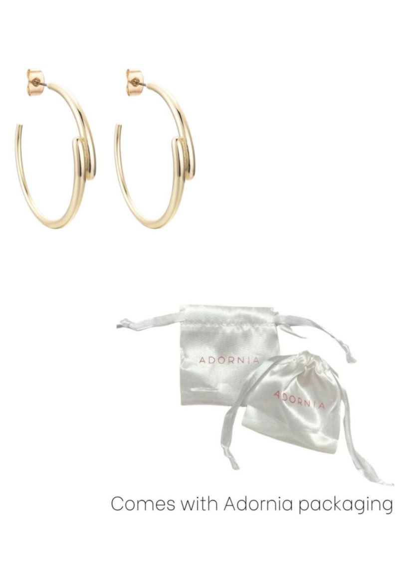 14k Gold Plated Overlapping Hoop Earrings