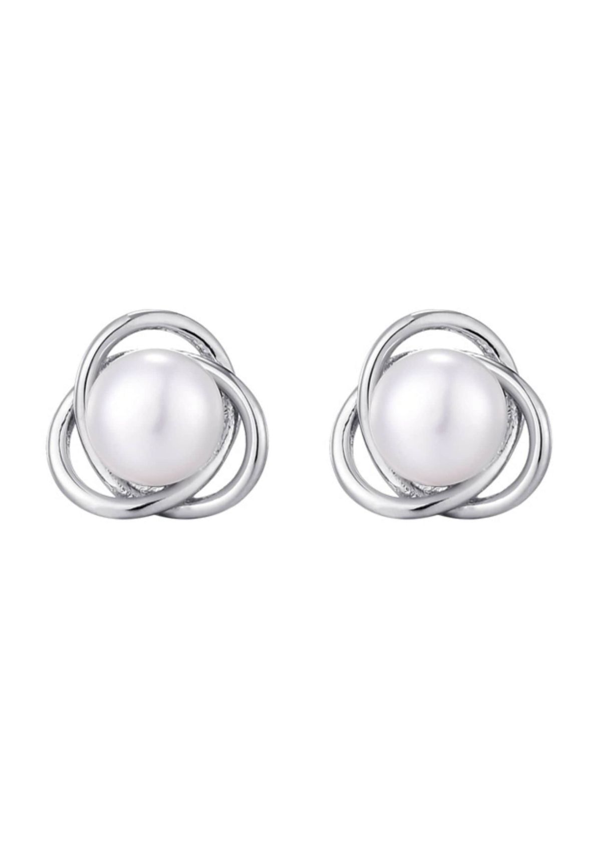 Silver Plated Freshwater Pearl Stud Earrings