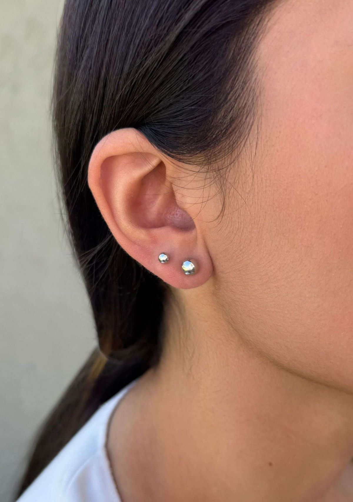 Tarnish Resistant Silver Set of 3 Ball Stud Earrings