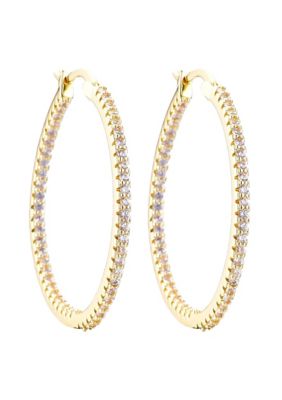 Adornia 14k Gold Plated CZ Infinity Hoop Earrings