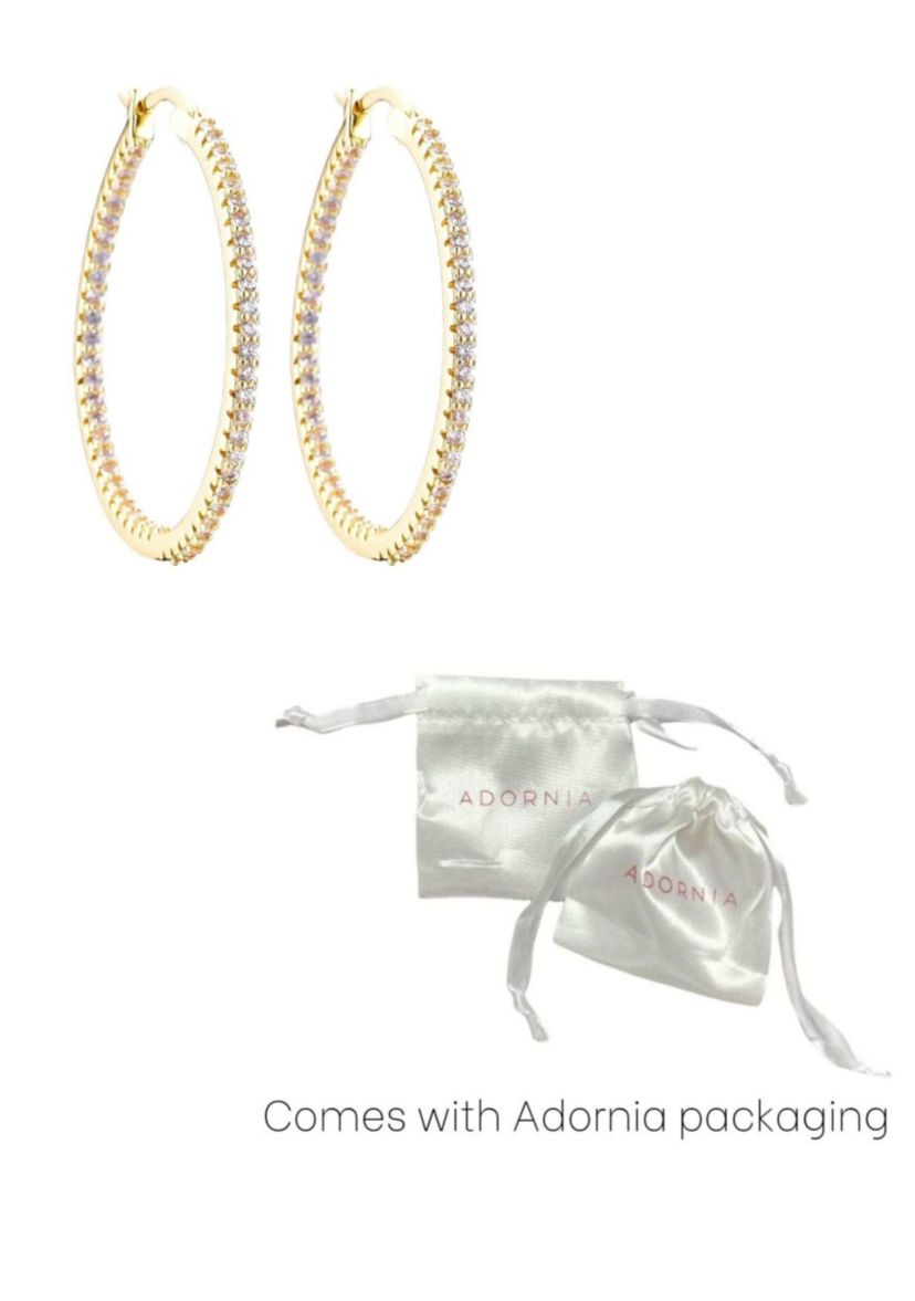 14k Gold Plated CZ Infinity Hoop Earrings