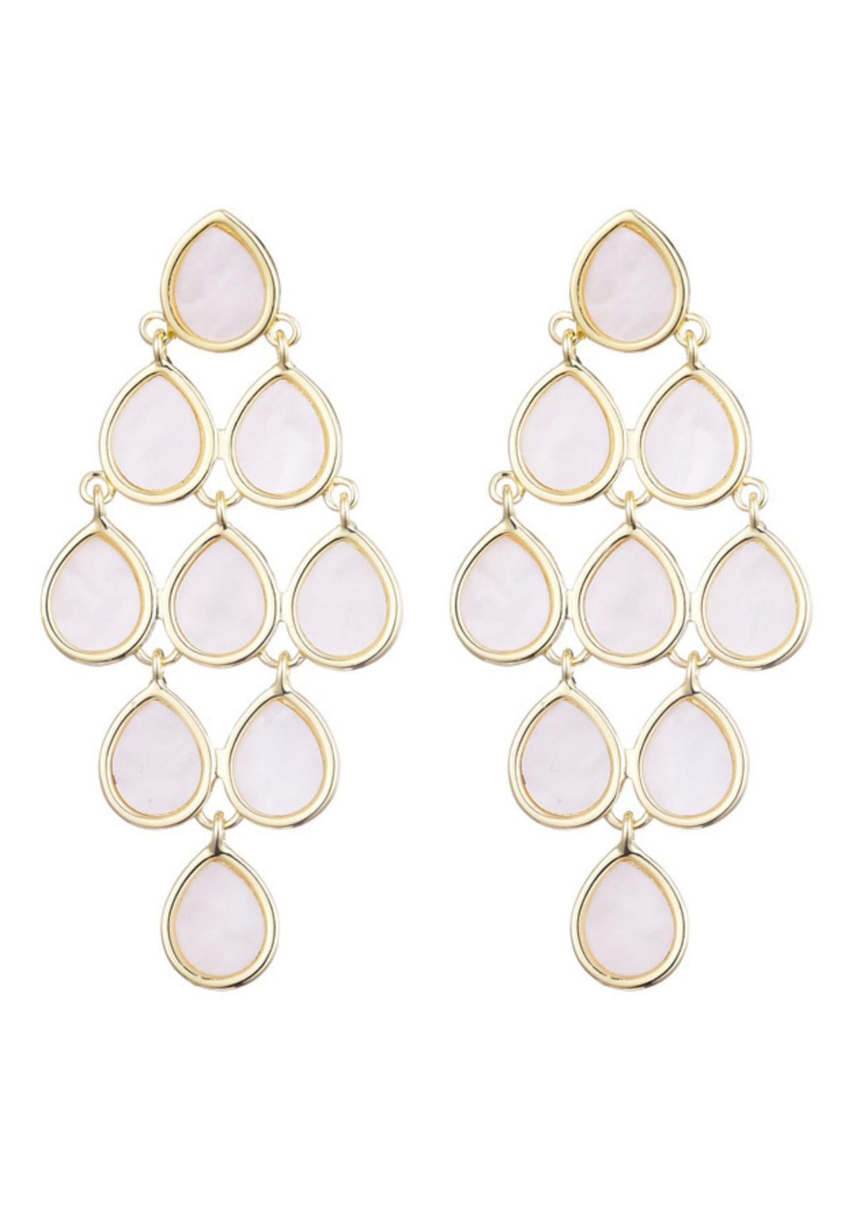 Gold Plated Dangling Petals Earrings