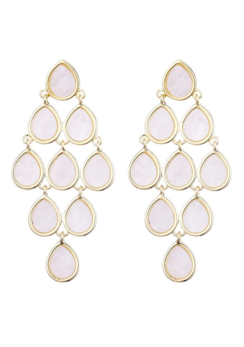 Gold Plated Dangling Petals Earrings