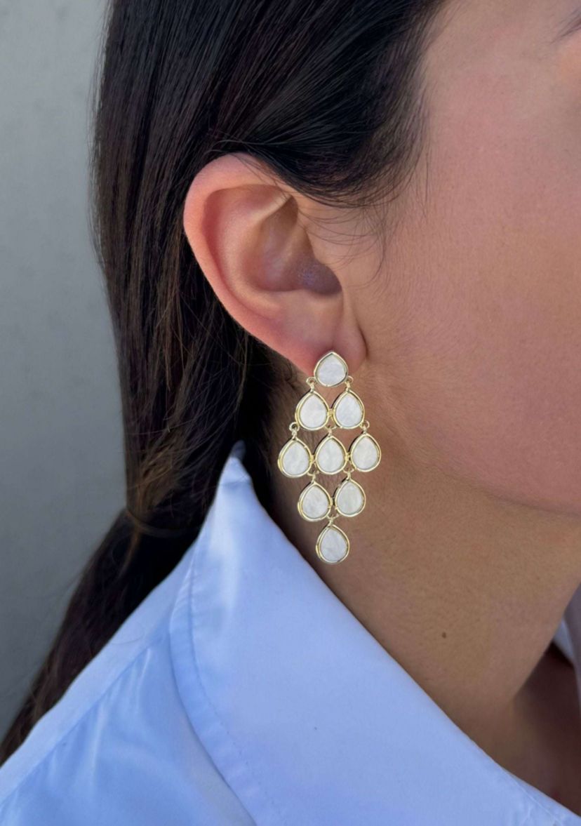 Gold Plated Dangling Petals Earrings