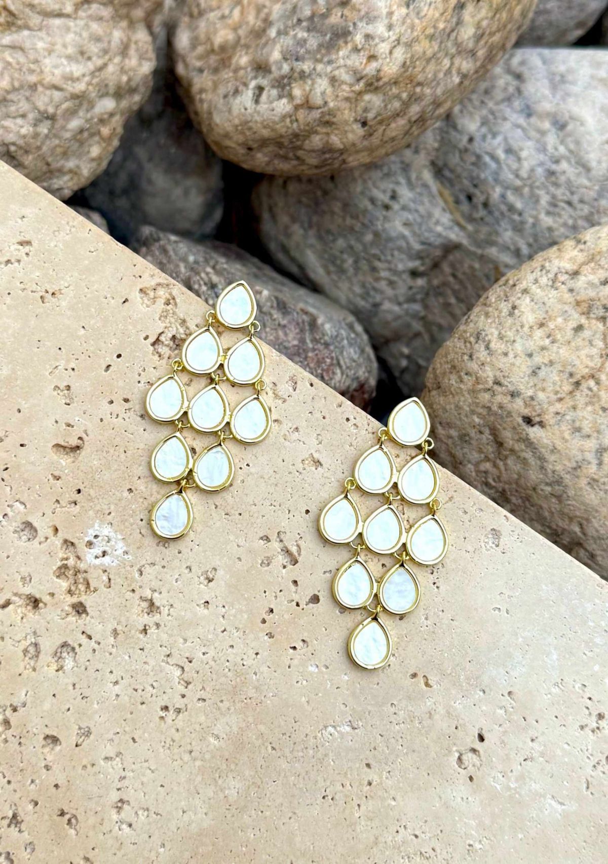 Gold Plated Dangling Petals Earrings