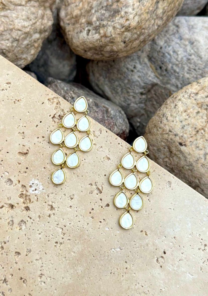 Gold Plated Dangling Petals Earrings