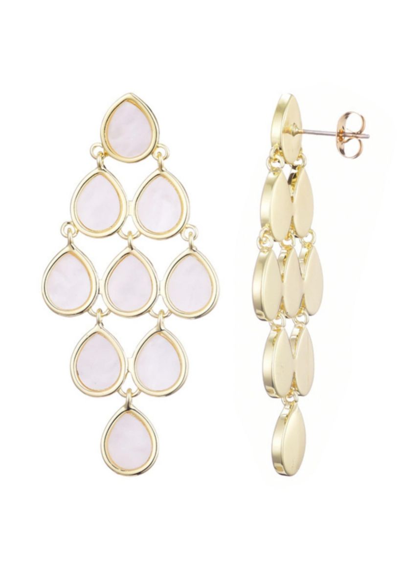 Gold Plated Dangling Petals Earrings