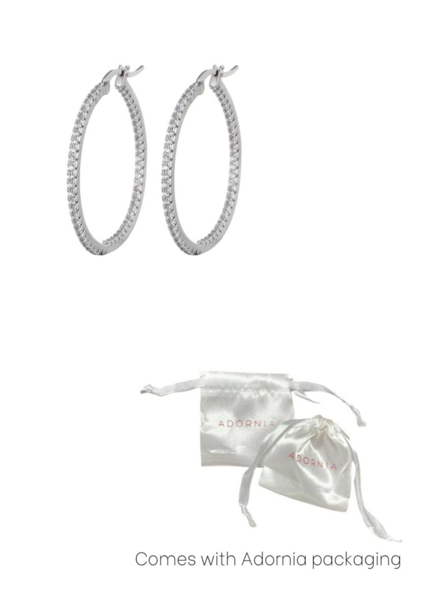 Silver Plated CZ Infinity Hoop Earrings