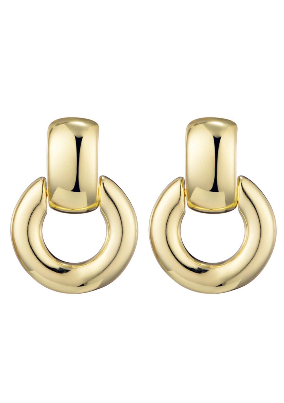 14k Gold Plated Door Knocker Earrings