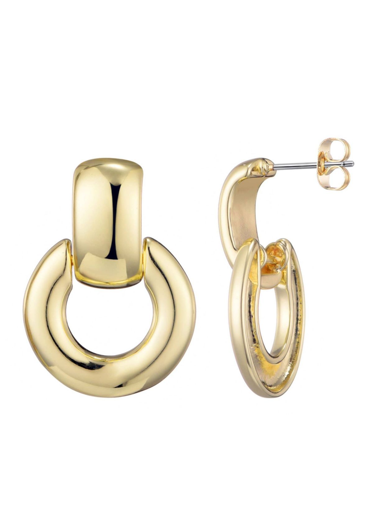 14k Gold Plated Door Knocker Earrings