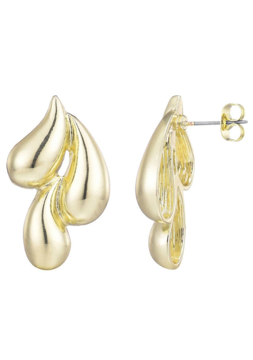 Gold Plated 3-Teardrop Studs