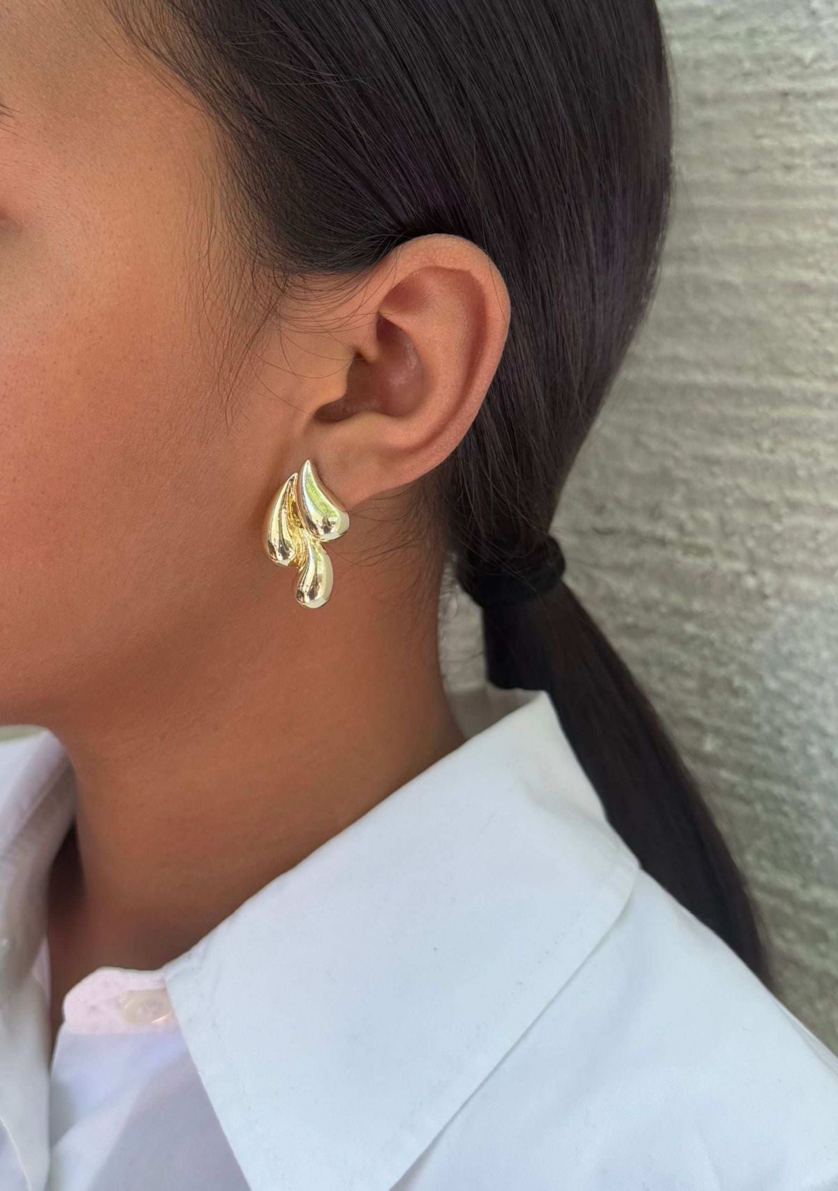 Gold Plated 3-Teardrop Studs