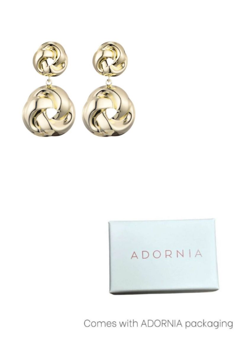 Gold Plated Double Knot Drop Earrings