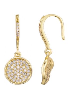Adornia 14k Gold Plated CZ Wavy Pebble Earrings