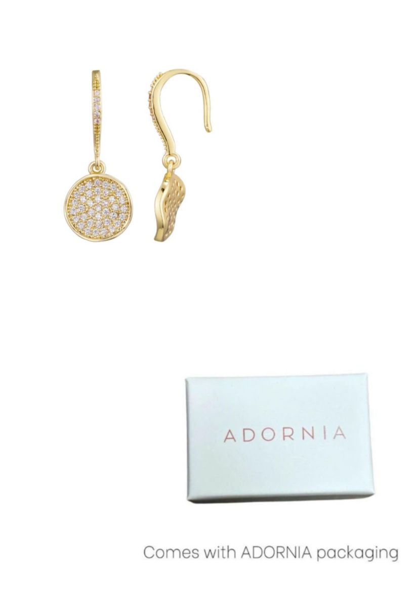 14k Gold Plated CZ Wavy Pebble Earrings