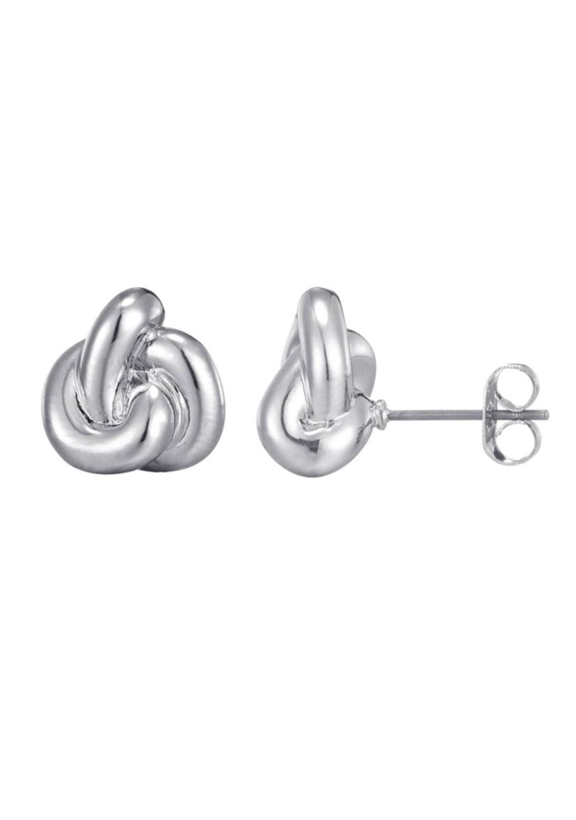 Silver Plated Chubby Knot Studs