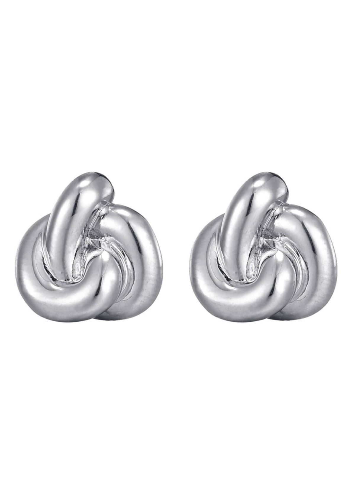 Silver Plated Chubby Knot Studs