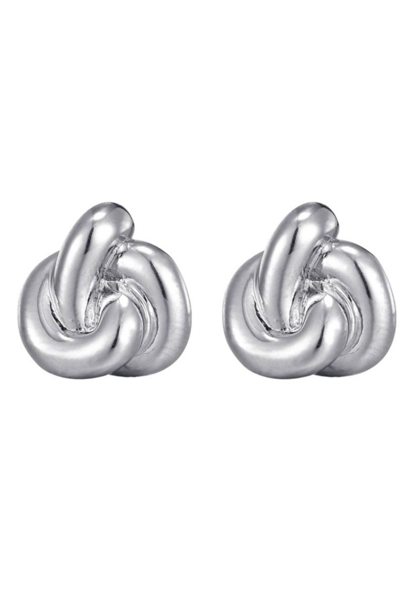 Silver Plated Chubby Knot Studs