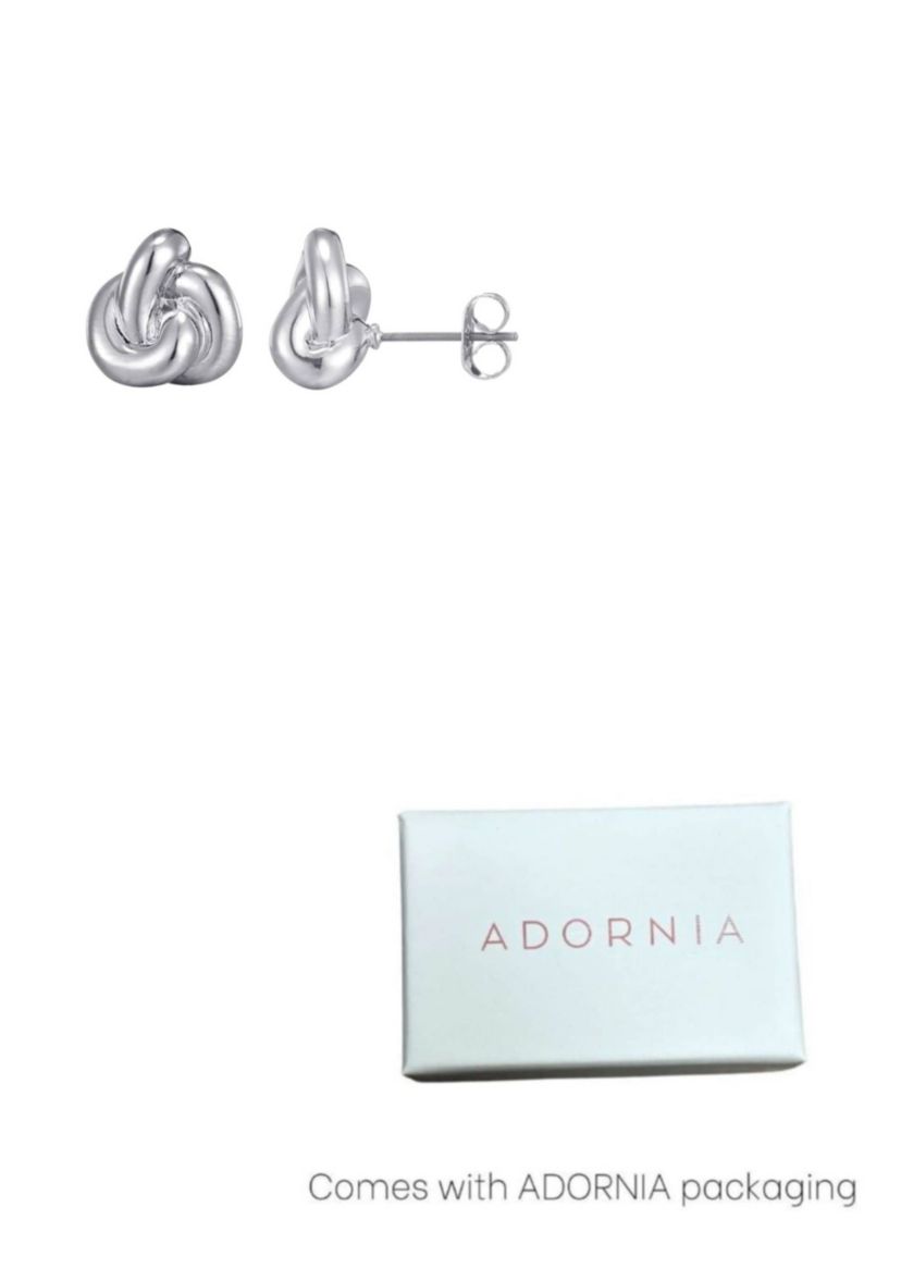 Silver Plated Chubby Knot Studs