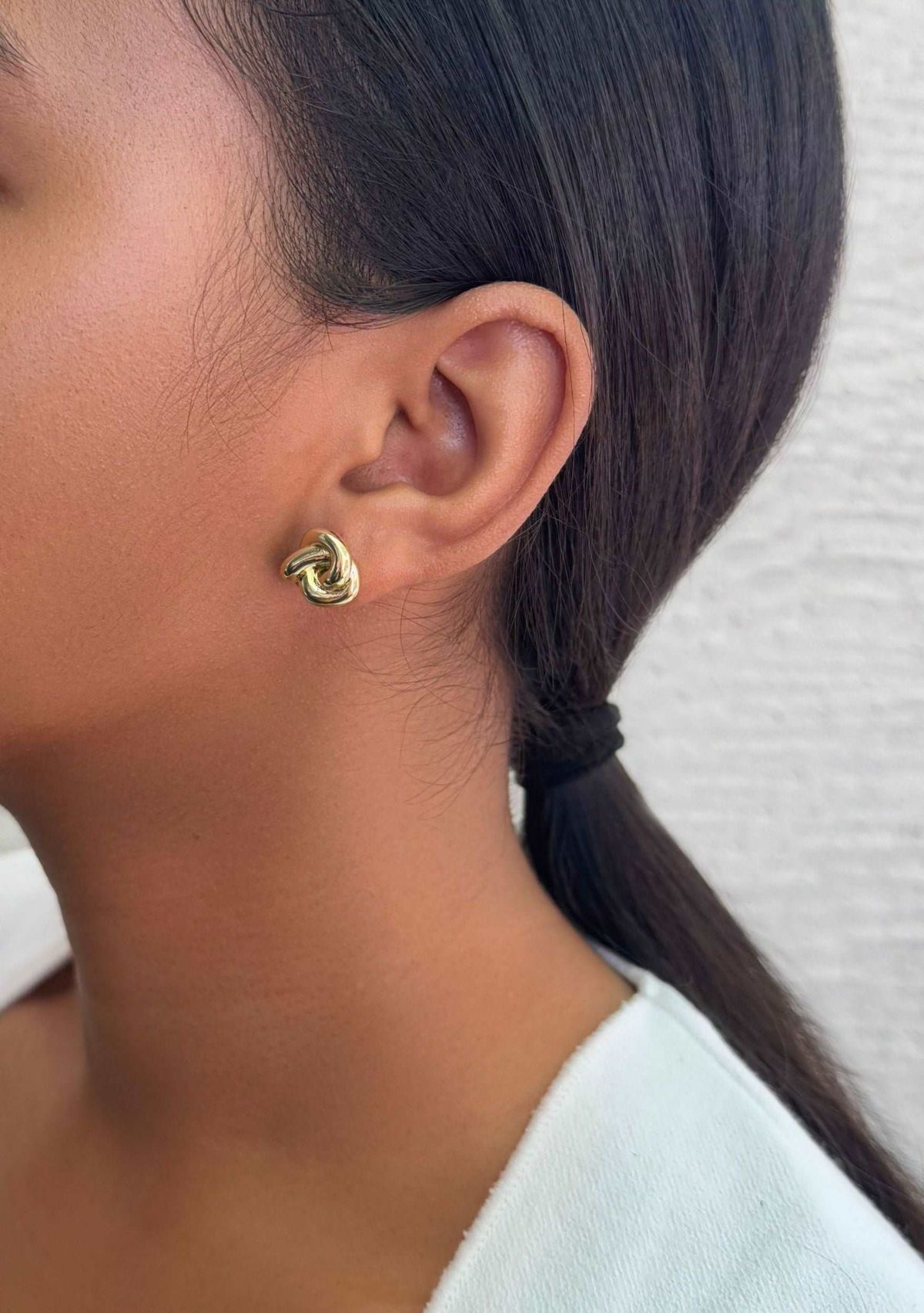 14k Gold Plated Chubby Knot Studs