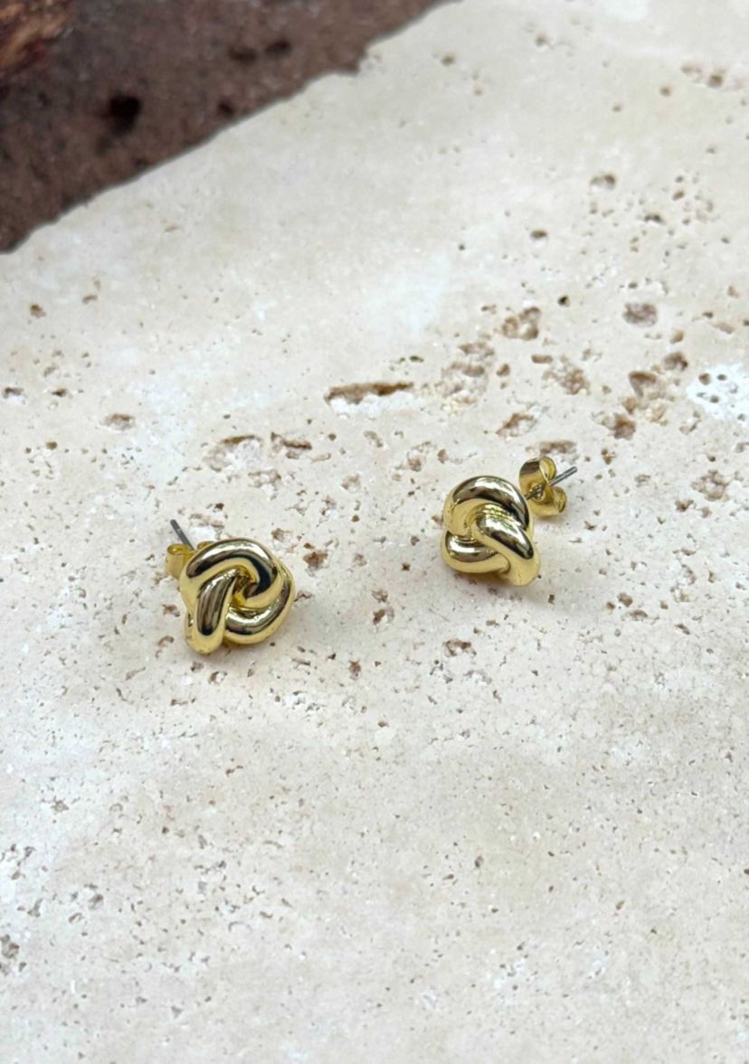 14k Gold Plated Chubby Knot Studs