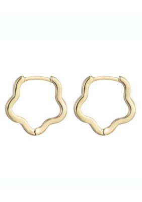 Adornia 14k Gold Plated Flower Shaped Hoop Earrings
