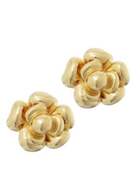 Adornia 14k Gold Plated Camellia Stud Earrings