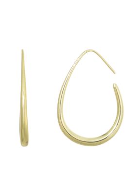 Adornia 14k Gold Plated Wire Drop Hoops with Stoppers