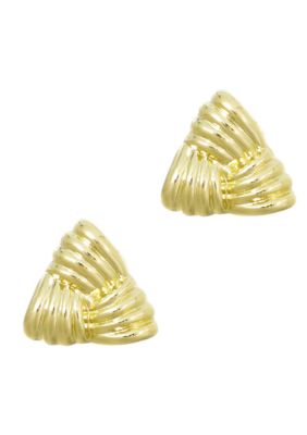 Adornia 14k Gold Plated Statement Triangle Stud Earrings