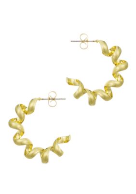 Adornia 14k Gold Plated Lightweight Coil Hoop Earrings