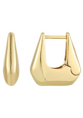 Adornia 14k Gold Plated Nouveau Purse Hoop Earrings