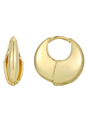 Adornia 14k Gold Plated Louvre Purse Hoop Earrings