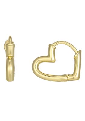 Adornia 14k Gold Plated Heart Hoop Earrings