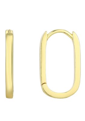 Adornia 14k Gold Plated Laperouse Rectangle Hoop Earrings