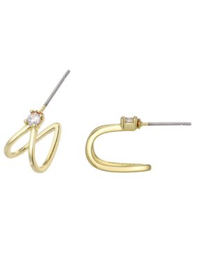 Adornia 14k Gold Plated CZ Wrap Around Huggie Earrings