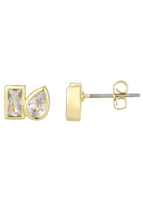 Adornia 14k Gold Plated CZ Opera Earrings