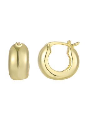 Adornia 14k Gold Plated Chubby Purse Hoop Earrings