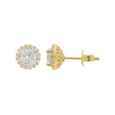 Adornia 14k Gold Plated Crystal Halo Earrings