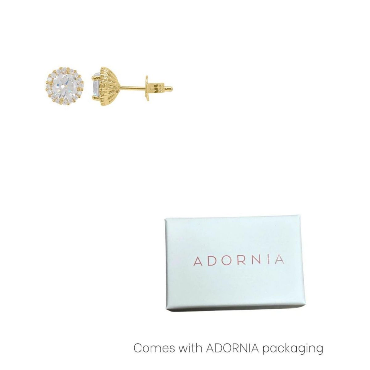 14k Gold Plated Crystal Halo Earrings