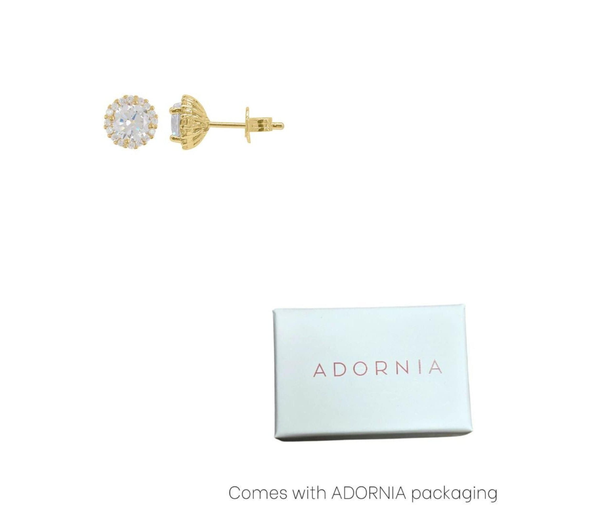 14k Gold Plated Crystal Halo Earrings