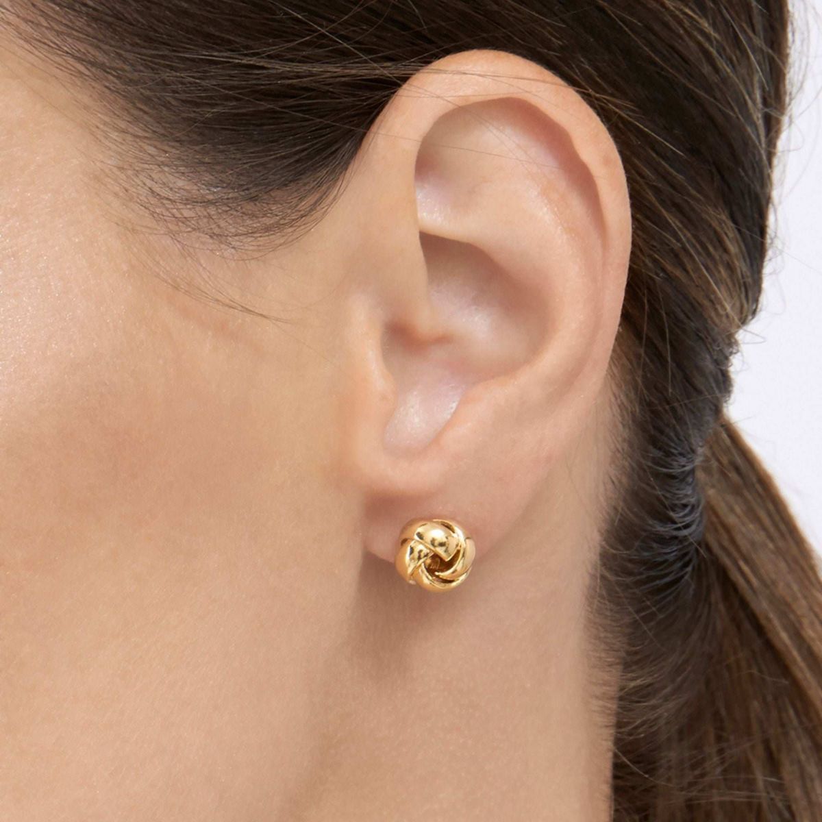 14k Gold Plated Knot Stud Earrings