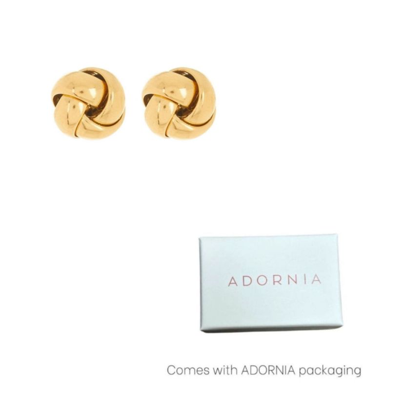 14k Gold Plated Knot Stud Earrings