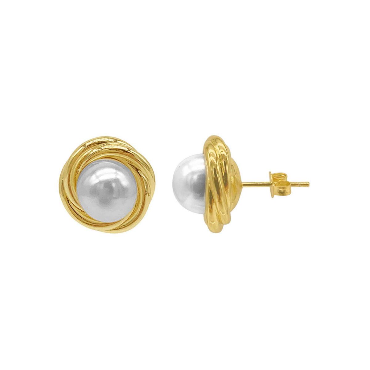 Rhodium Plated Pear Cut Halo Crystal Stud Earrings
